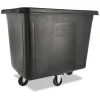 Best 119.7 gal. 500 lbs. Capacity Plastic/Metal Cube Truck - Black Trash & Waste Bins