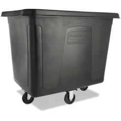 Best 119.7 gal. 500 lbs. Capacity Plastic/Metal Cube Truck - Black Trash & Waste Bins