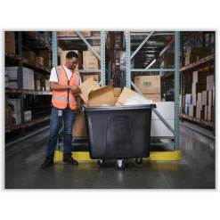 Best 119.7 gal. 500 lbs. Capacity Plastic/Metal Cube Truck - Black Trash & Waste Bins