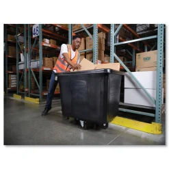 Best 119.7 gal. 500 lbs. Capacity Plastic/Metal Cube Truck - Black Trash & Waste Bins