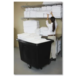 Best 119.7 gal. 500 lbs. Capacity Plastic/Metal Cube Truck - Black Trash & Waste Bins