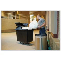Best 119.7 gal. 500 lbs. Capacity Plastic/Metal Cube Truck - Black Trash & Waste Bins