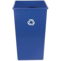 Outlet 50 gal. Plastic Square Recycling Container - Blue Trash & Waste Bins