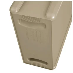 23 Gallon Rectangular Plastic Slim Jim Receptacle with Venting Channels - Beige Trash & Waste Bins