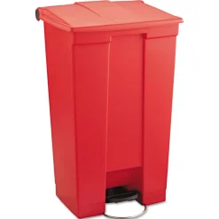 Outlet 23 Gallon Indoor Utility Step-On Plastic Waste Container - Red Trash & Waste Bins