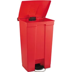 Outlet 23 Gallon Indoor Utility Step-On Plastic Waste Container - Red Trash & Waste Bins
