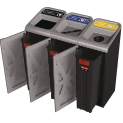 Clearance 33 Gallon Landfill Configure Indoor Recycling Waste Receptacle - Gray Trash & Waste Bins