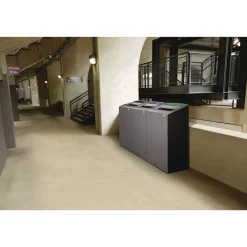 Clearance 33 Gallon Landfill Configure Indoor Recycling Waste Receptacle - Gray Trash & Waste Bins