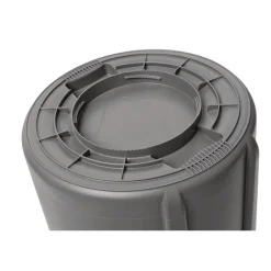 Best 10 gal. Vented Round Plastic Brute Container - Gray Trash & Waste Bins