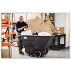 Sale 151 gal. 600 lbs. Capacity Plastic Structural Foam Tilt Truck - Black Trash & Waste Bins