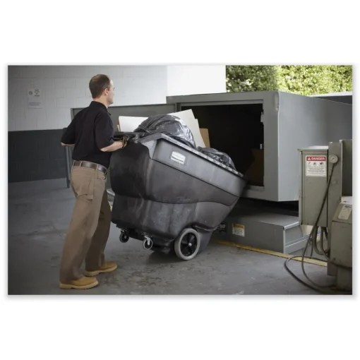 Sale 151 gal. 600 lbs. Capacity Plastic Structural Foam Tilt Truck - Black Trash & Waste Bins