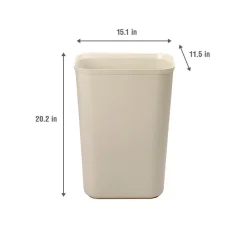 Outlet 10 Gallon Fiberglass Wastebasket - Beige Trash & Waste Bins