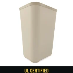 Outlet 10 Gallon Fiberglass Wastebasket - Beige Trash & Waste Bins