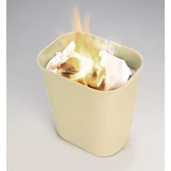 Outlet 10 Gallon Fiberglass Wastebasket - Beige Trash & Waste Bins