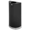 Hot 12 gal. European and Metallic Series Open Top Half-Round Steel Receptacle - Black/Chrome Trash & Waste Bins