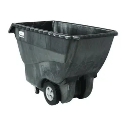 151 Gallon 1000 lbs. Capacity Plastic Structural Foam Tilt Truck - Black Trash & Waste Bins