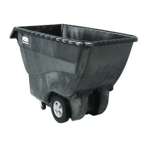 151 Gallon 1000 lbs. Capacity Plastic Structural Foam Tilt Truck - Black Trash & Waste Bins