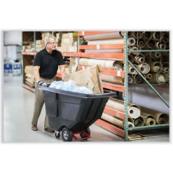 Sale 202 gal. 450 lbs. Capacity Plastic Rotomolded Tilt Truck - Black Trash & Waste Bins