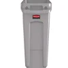 Outlet 15.875 Gallon Rectangular Plastic Slim Jim Waste Container with handles - Light Gray Trash & Waste Bins