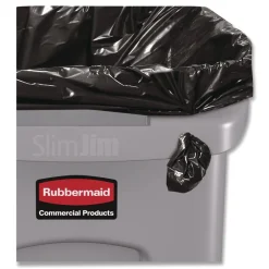 Outlet 15.875 Gallon Rectangular Plastic Slim Jim Waste Container with handles - Light Gray Trash & Waste Bins