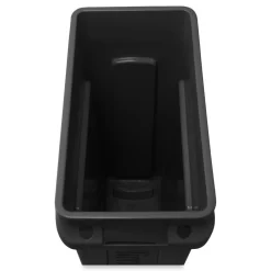 Best 23 Gallon Rectangular Plastic Slim Jim Receptacle W/venting Channels - Black Trash & Waste Bins