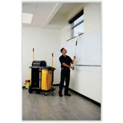 Hot 34 Gallon 17.5 in. x 33 in. Vinyl Cleaning Cart Bag - Yellow Utility Carts