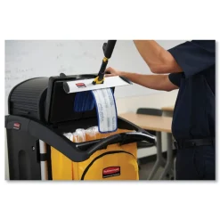 Hot 34 Gallon 17.5 in. x 33 in. Vinyl Cleaning Cart Bag - Yellow Utility Carts