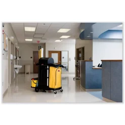 Hot 34 Gallon 17.5 in. x 33 in. Vinyl Cleaning Cart Bag - Yellow Utility Carts