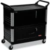 Best 40.63 in. x 20.75 in. x 37.81 in. 300 lbs. Capacity 3 Shelves Plastic Xtra Equipment Cart - Black Utility Carts