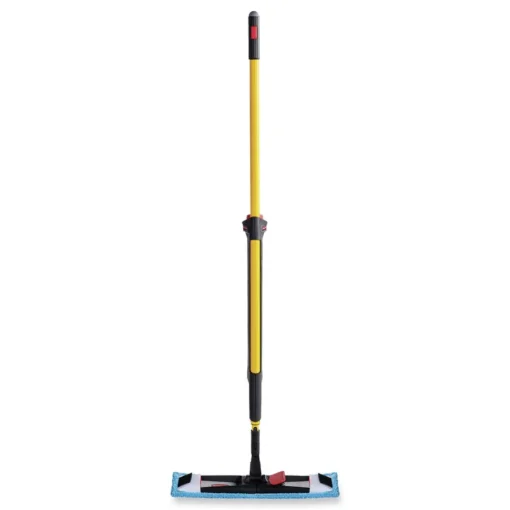 19.5 in. x 5.5 in. Microfiber Head 48 in. to 72 in. Aluminum Handle Adaptable Flat Mop Kit - Blue/Yellow Cleaning & Janitorial Supplies