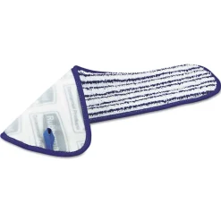 Best 18 in. x 5.5 in. Microfiber Finish Pad - Blue/White (6/Box) Cleaning & Janitorial Supplies