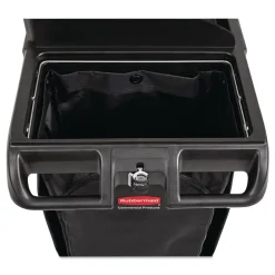 New 10.5 in. x 16.8 in. x 33 in. 30 Gallon Fabric Cleaning Cart Bag for Housekeeping and Janitorial Carts - Black (4/Carton) Utility Carts