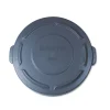 New 19.88 in. BRUTE Self-Draining Flat Top Lids for 20 gal. Round BRUTE Containers - Gray Trash & Waste Bins