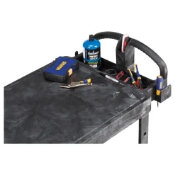 Sale 25.25 in. x 44 in. x 38.13 in. 500 lbs. Capacity 2 Flat Shelves Plastic Utility Cart - Black Utility Carts