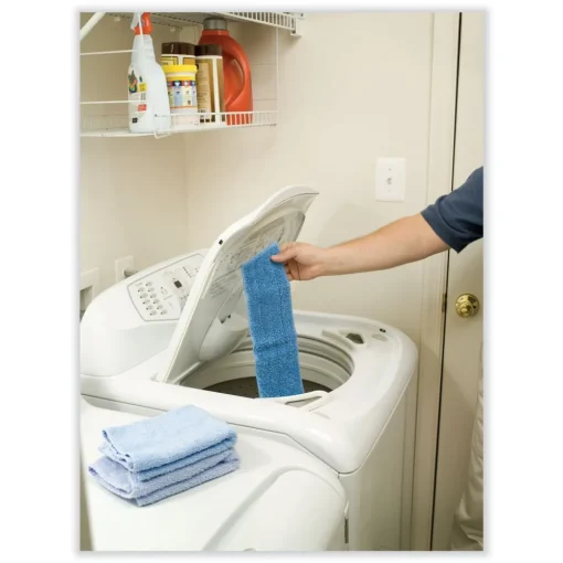 New 18 in. Economy Microfiber Wet Mopping Pad - Blue Cleaning & Janitorial Supplies