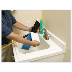 New 18 in. Economy Microfiber Wet Mopping Pad - Blue Cleaning & Janitorial Supplies
