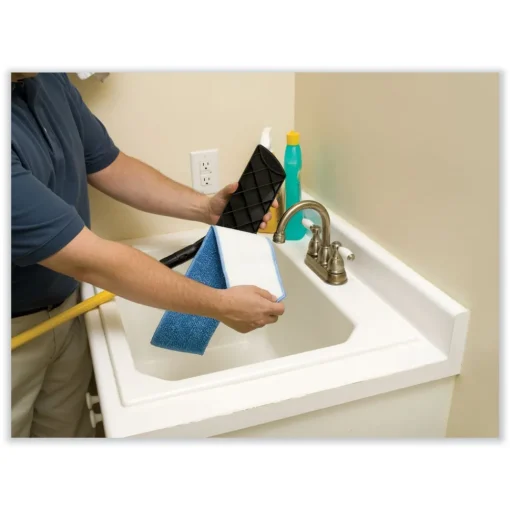 New 18 in. Economy Microfiber Wet Mopping Pad - Blue Cleaning & Janitorial Supplies