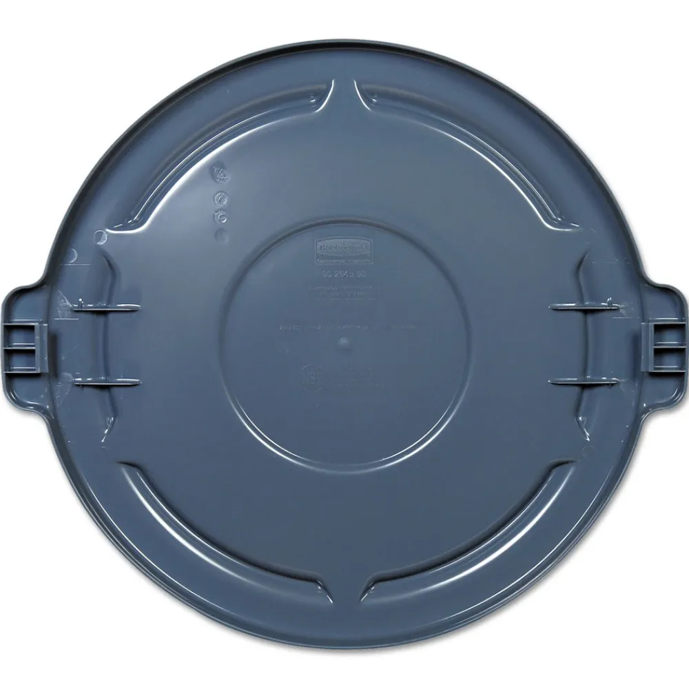 New 24.5 in. x 1.5 in. BRUTE Self-Draining Flat Top Lids - Gray Trash & Waste Bins