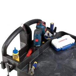 Discount 25.9 in. x 45.2 in. x 32.2 in. 500 lbs. Capacity 2 Lipped Shelves Heavy-Duty Plastic Utility Cart - Black Utility Carts