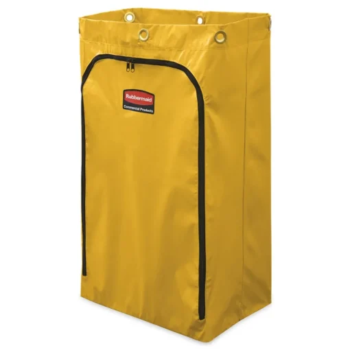 Discount 17.25 in. x 30.5 in. 24 Gallon Zippered Vinyl Cleaning Cart Bag - Yellow Cleaning & Janitorial Supplies