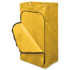 Discount 17.25 in. x 30.5 in. 24 Gallon Zippered Vinyl Cleaning Cart Bag - Yellow Cleaning & Janitorial Supplies