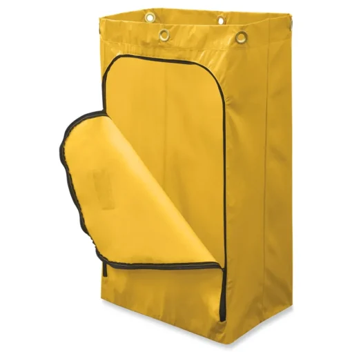 Discount 17.25 in. x 30.5 in. 24 Gallon Zippered Vinyl Cleaning Cart Bag - Yellow Cleaning & Janitorial Supplies