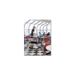 Discount 40.63 in. x 20 in. x 37.81 in. 300 lbs. Capacity 3 Shelves Plastic Xtra Utility Cart with Open Sides - Black Utility Carts