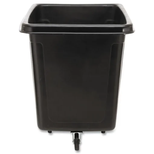 Online 400 lbs. Capacity 12 cu-ft. Polyethylene/Metal Frame Medium-Density Cube Truck - Black Trash & Waste Bins