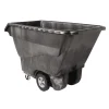 New 1250 lbs. Capacity Rectangular Structural Foam Tilt Truck - Black Trash & Waste Bins