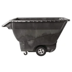 New 1250 lbs. Capacity Rectangular Structural Foam Tilt Truck - Black Trash & Waste Bins