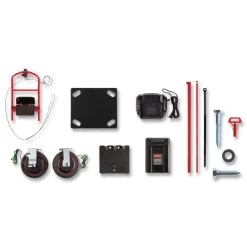 New 0.5 mph to 3 mph DC Motor 60 V Lithium-Ion Battery Motorized Kit for 30 in. x 60 in. Platform Trucks - Large Black/Red Cleaning & Janitorial Supplies