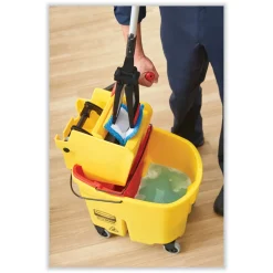 Hot 35 qt. WaveBrake 2.0 Down-Press Plastic Bucket/Wringer Combos - Brown Cleaning & Janitorial Supplies