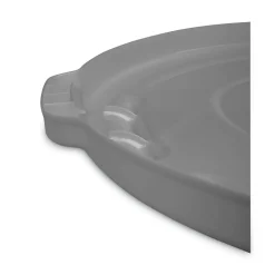 Online BRUTE 26.75 in. Self-Draining Flat Top Lids for 55-Gallon Round Containers - Gray Trash & Waste Bins