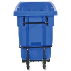 Hot BRUTE 1,250 lb Capacity 1 cu. Yd. Plastic/Steel Frame Rotomolded Recycling Tilt Truck - Blue Trash & Waste Bins